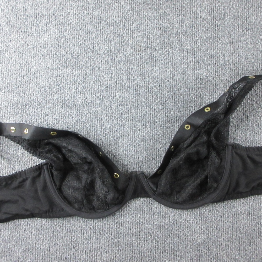 Cacique Bra‎ Womens 40DD Black Full Coverage Sheer Lace Unlined Underwire